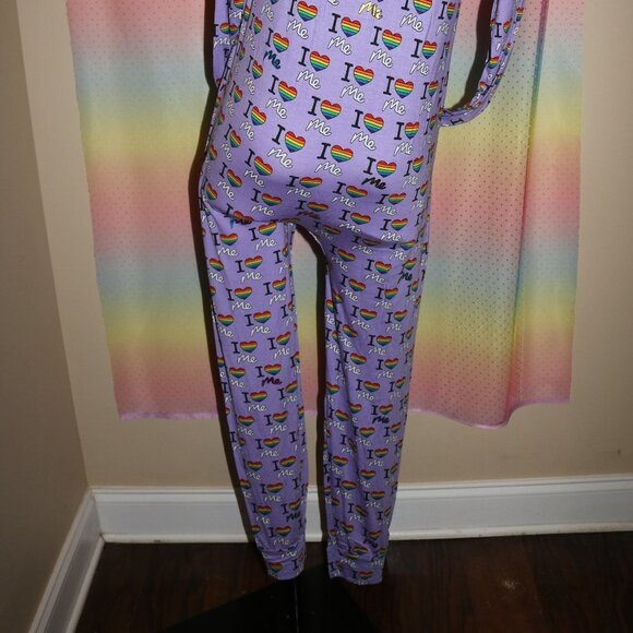 💥HP💥 MeUndies onesie unisex zip-up I ❤️ Me size M/L has pockets and hood NWOT - Picture 10 of 11